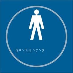 ASEC `Gents` 150mm x 150mm Taktyle (Braille) Self Adhesive Sign