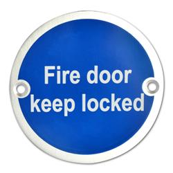 ASEC Metal `Fire Door Keep Locked` Sign