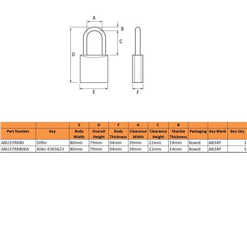 Abus 37RK/80mm Granit Plus Padlock