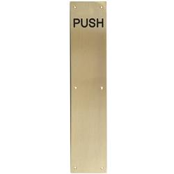 <b>Face Fix Finger Plates Engraved "PUSH" 350mm x 75mm</b>