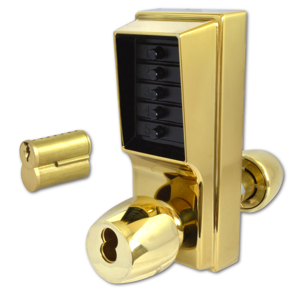 DORMAKABA Series 1000 1041B Knob Operated Digital Lock With Key Override & Passage Set