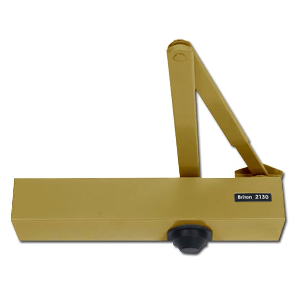 BRITON 2130B Size 2 6 Overhead Door Closer With Backcheck Brass (PBS)