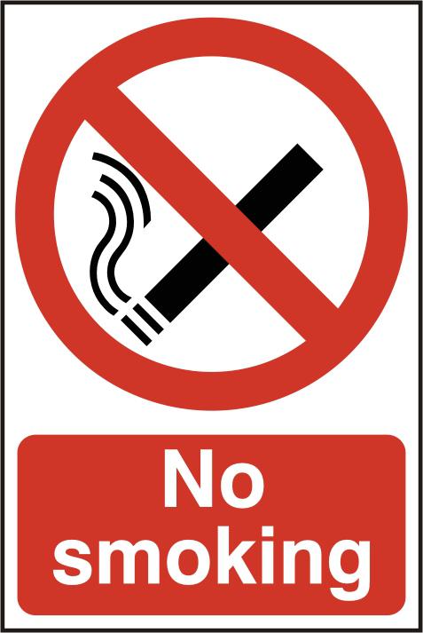 ASEC `No Smoking` 200mm x 300mm PVC Self Adhesive Sign
