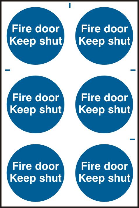 ASEC `Fire Door Keep Shut` 200mm x 300mm PVC Self Adhesive Sign