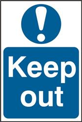 ASEC `Keep Out` 200mm x 300mm PVC Self Adhesive Sign
