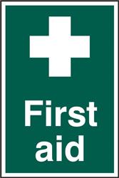 ASEC `First Aid` 200mm x 300mm PVC Self Adhesive Sign