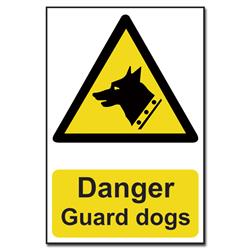 ASEC `Danger: Guard Dogs` Sign 200mm x 300mm