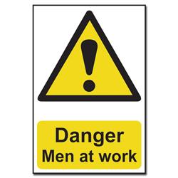 ASEC `Danger: Men at Work` Sign 200mm x 300mm
