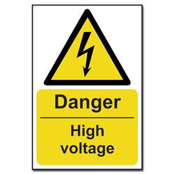 ASEC `Danger: High Voltage` Sign 200mm x 300mm