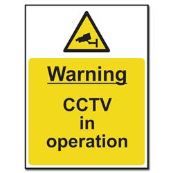 ASEC `Warning: CCTV In Operation` Sign 300mm x 400mm