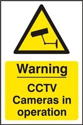 ASEC `Warning CCTV Cameras in Operation` 200mm x 300mm PVC Self Adhesive Sign