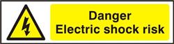ASEC `Danger Electric Shock Risk` 200mm x 50mm PVC Self Adhesive Sign