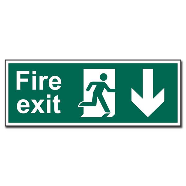ASEC Fire Exit Arrow Direction Sign 400mm x 150mm