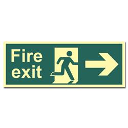 ASEC Photoluminescent Fire Exit Arrow Direction Sign 400mm x 150mm