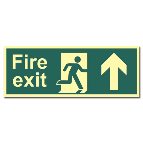 ASEC Photoluminescent Fire Exit Arrow Direction Sign 400mm x 150mm