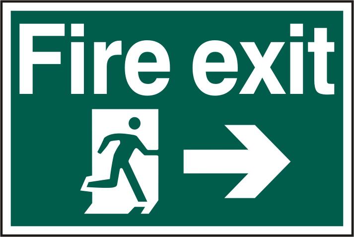 ASEC `Fire Exit` 200mm x 300mm PVC Self Adhesive Sign