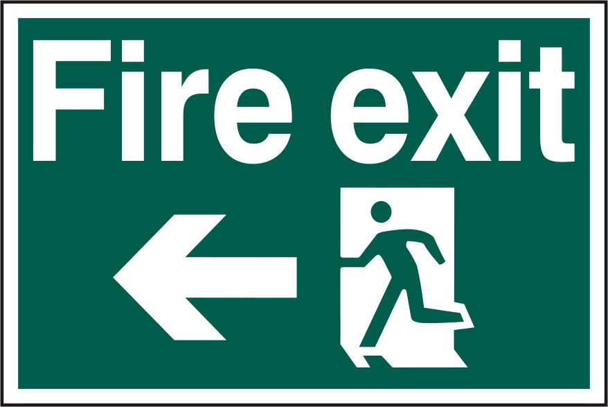ASEC `Fire Exit` 400mm x 600mm PVC Self Adhesive Sign