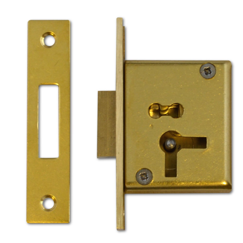 ASEC 15 4 Lever Cut Cupboard Lock 50mm SB KD LH Visi
