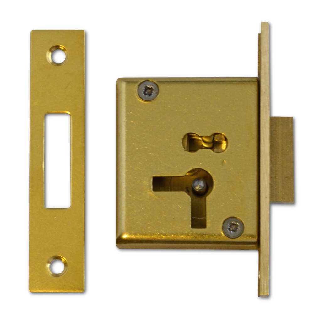 ASEC 15 4 Lever Cut Cupboard Lock 50mm SB KD LH Visi