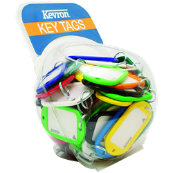 KEVRON ID10 Jumbo Key Tags Counter Tub 60pcs Assorted Colours