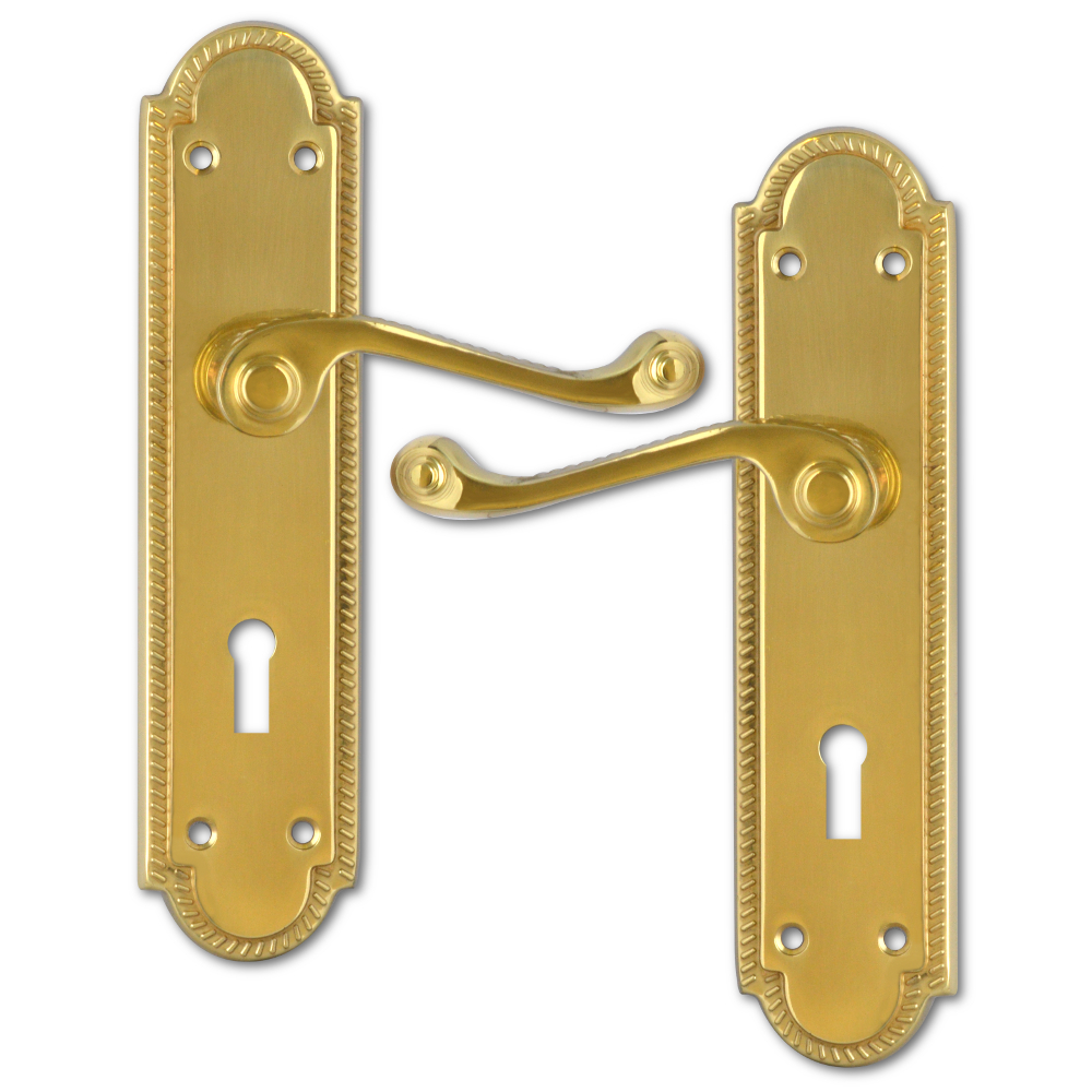 ASEC Georgian Shaped Plate Mounted Lever Furniture