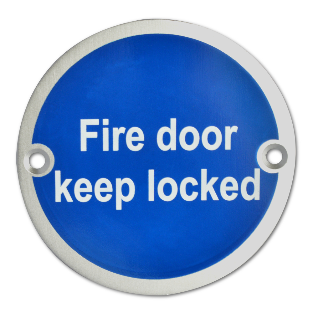 ASEC Metal `Fire Door Keep Locked` Sign