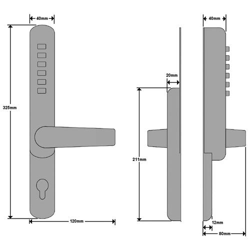BORG LOCKS BL6100 Narrow Style Digital Lock With UPVC Extension White 