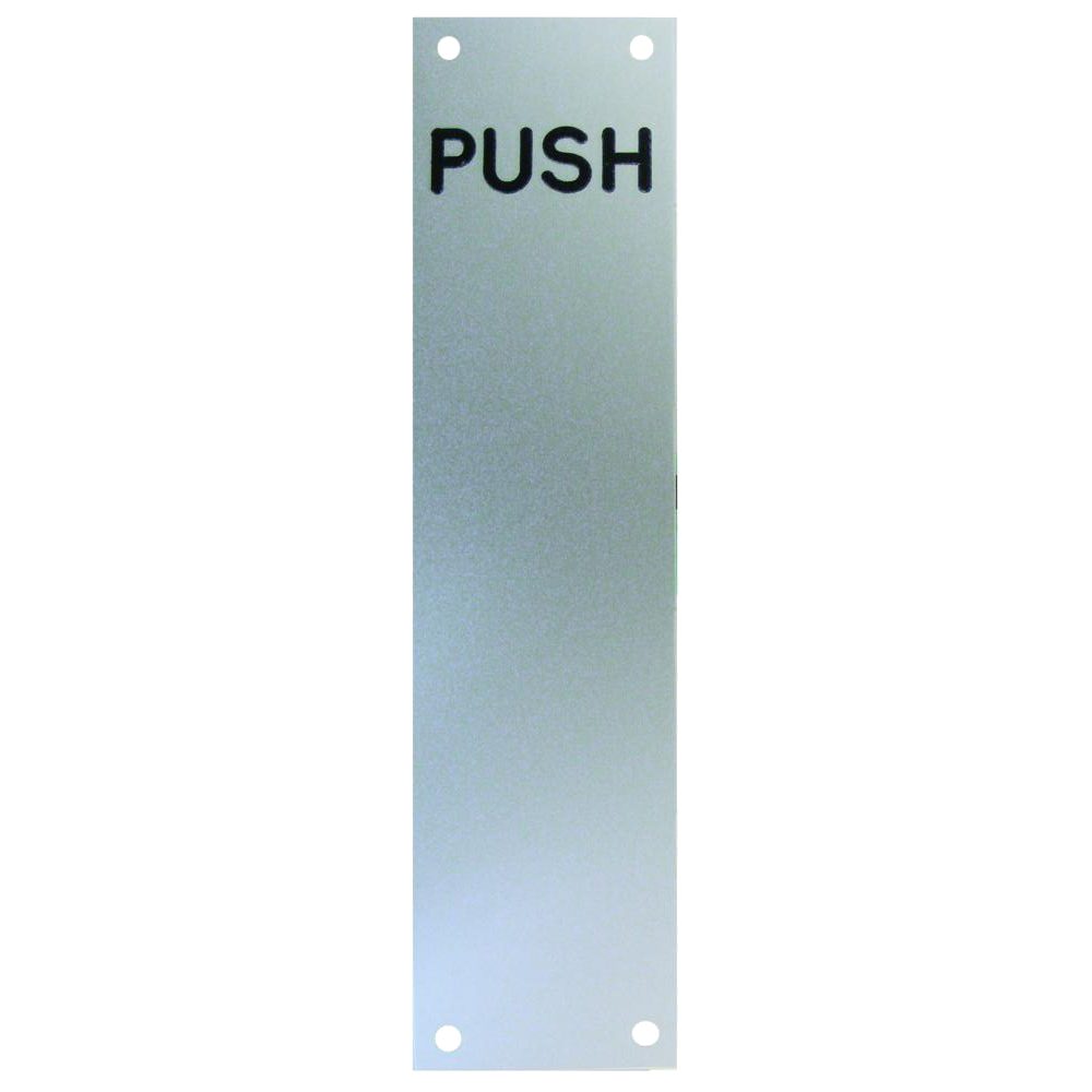 ASEC 75mm Wide Aluminium `Push` Finger Plate