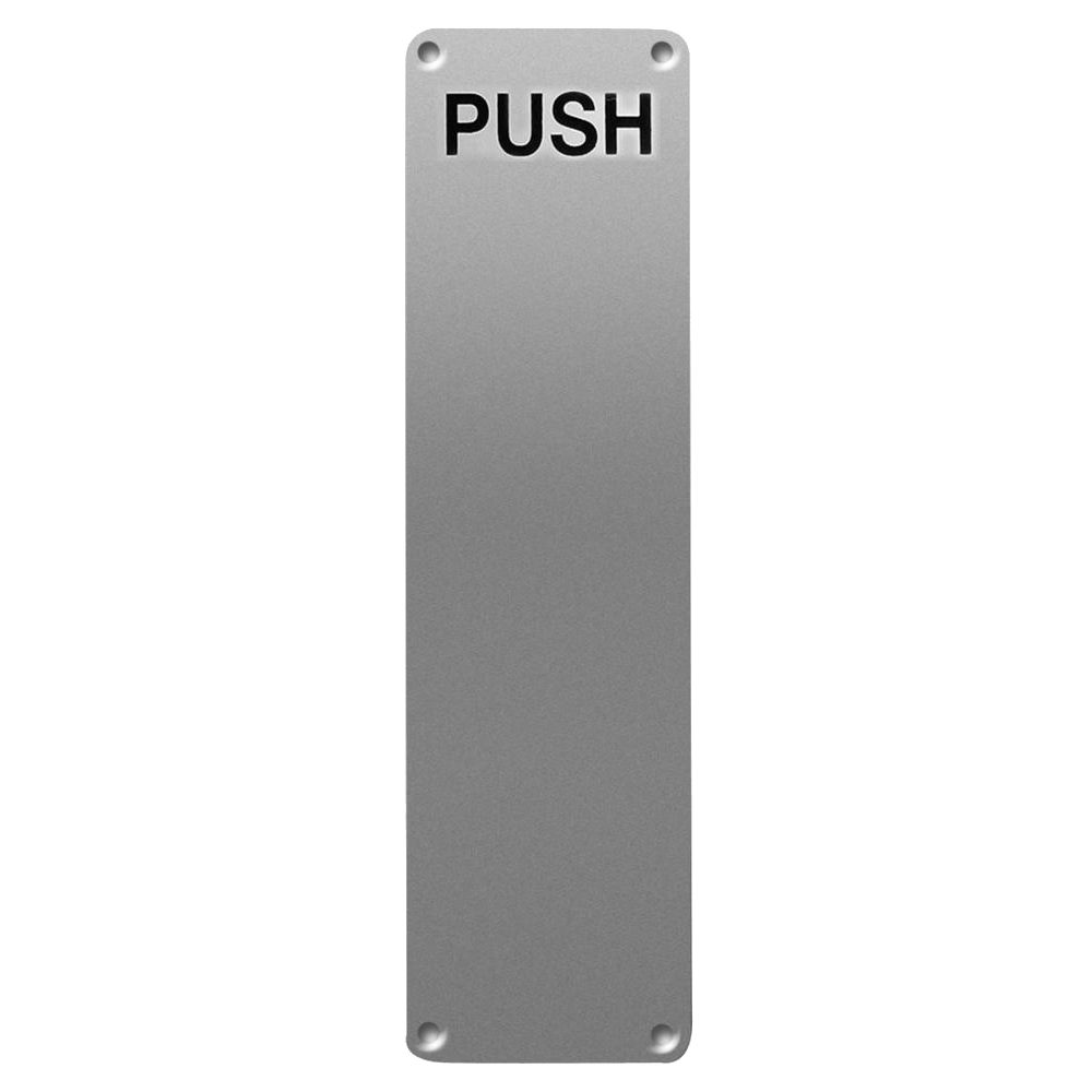 ASEC 75mm Wide Stainless Steel `Push` Finger Plate