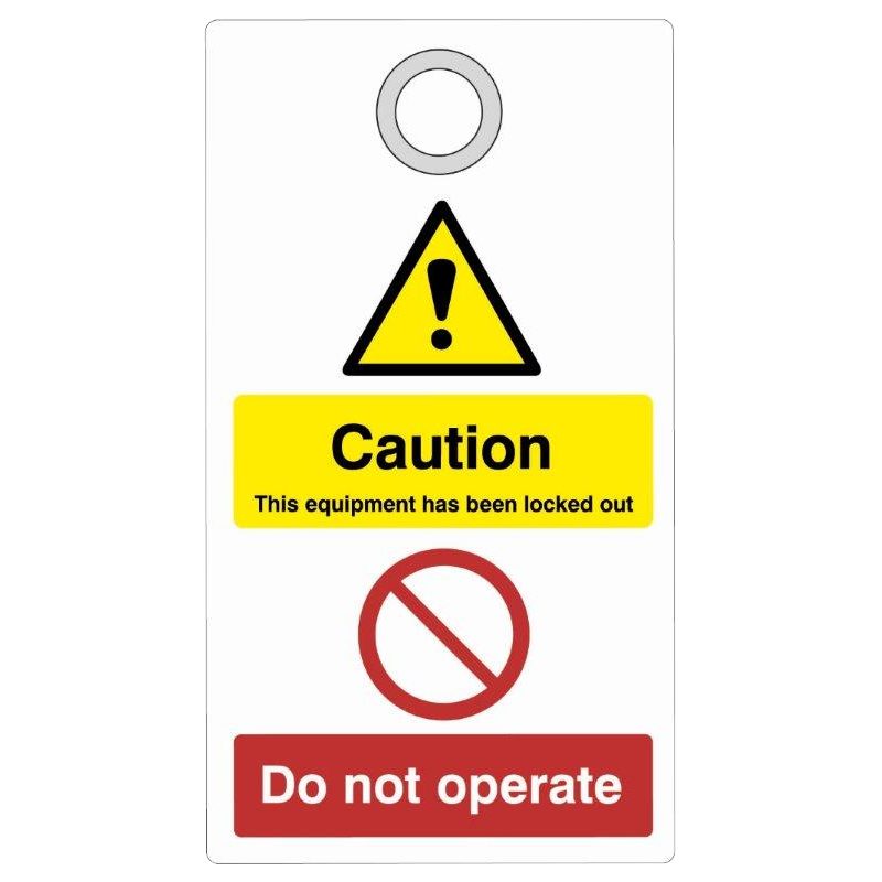 ASEC Double Sided Lockout Tagout Tags `Caution - Do Not Operate`