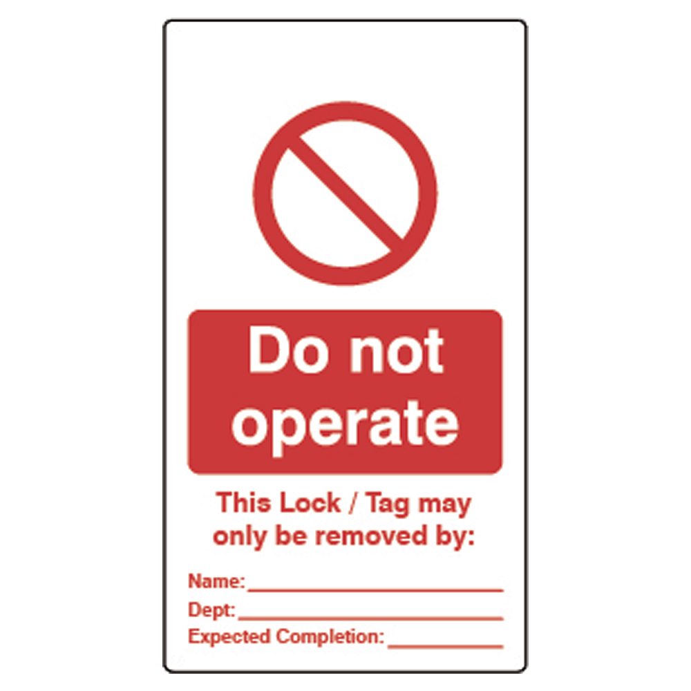 ASEC Double Sided Lockout Tagout Tags `Do Not Operate`