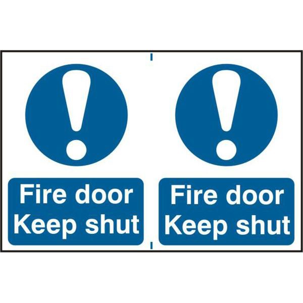 ASEC `Fire Door Keep Shut` 200mm x 300mm PVC Self Adhesive Sign