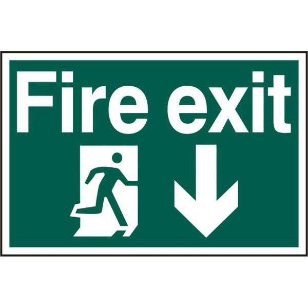 ASEC `Fire Exit` 200mm x 300mm PVC Self Adhesive Sign