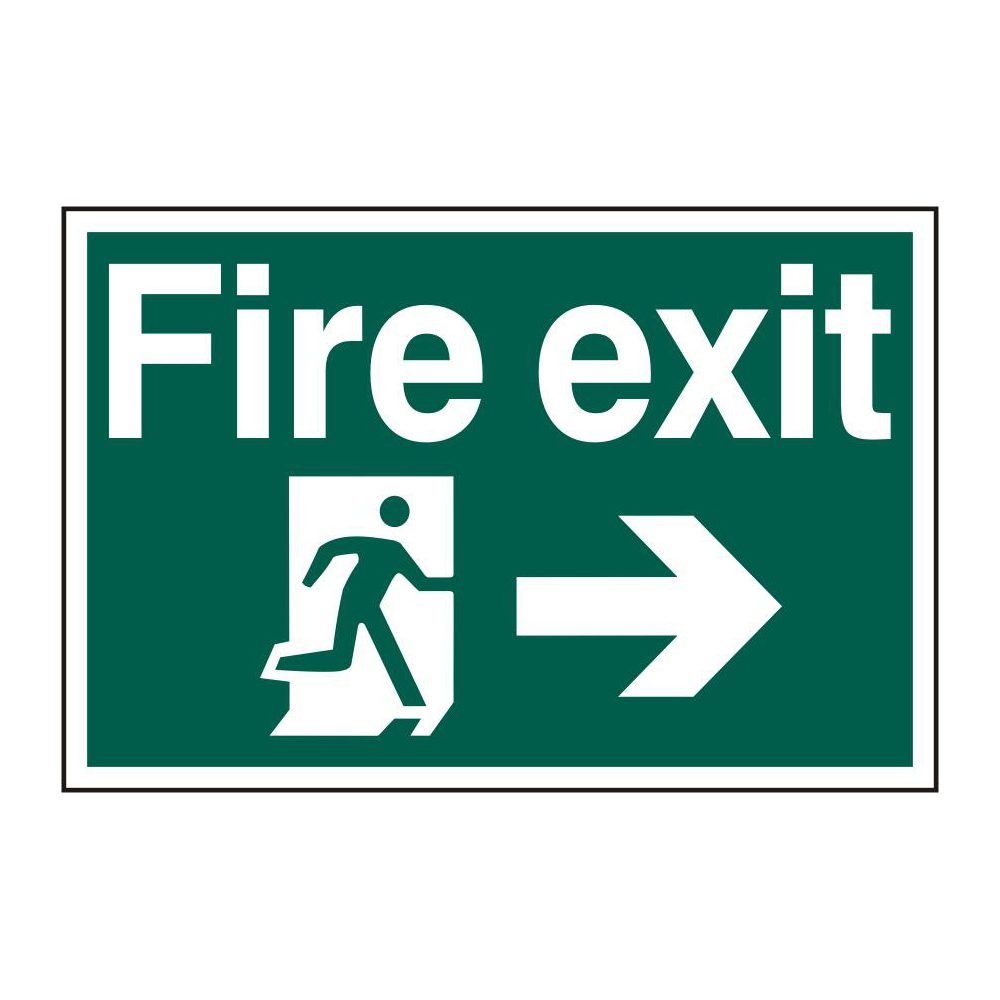 ASEC `Fire Exit` 400mm x 600mm PVC Self Adhesive Sign
