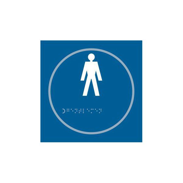 ASEC `Gents` 150mm x 150mm Taktyle (Braille) Self Adhesive Sign