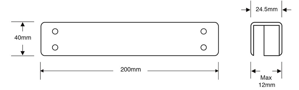ASEC MS41GFKIT Glass Door Bracket