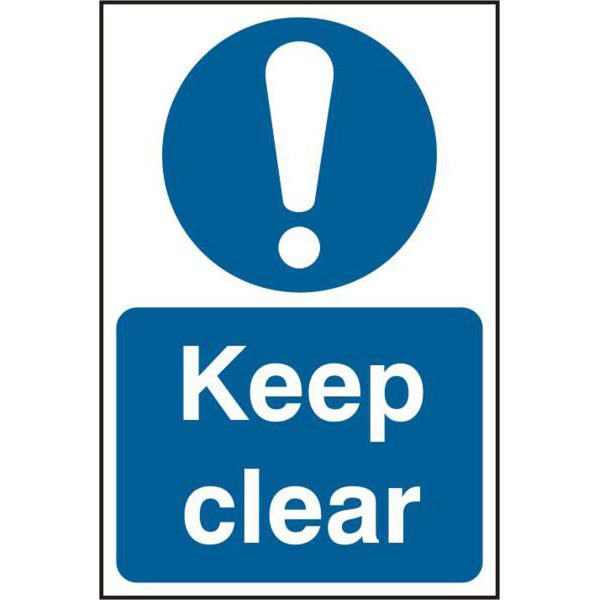 ASEC `Keep Clear` 200mm x 300mm PVC Self Adhesive Sign