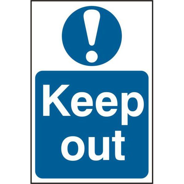 ASEC `Keep Out` 200mm x 300mm PVC Self Adhesive Sign
