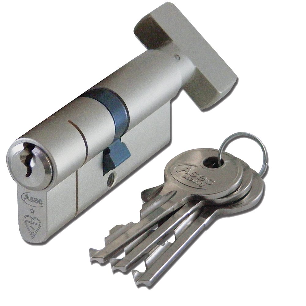 ASEC Kite BS 1 Star Kitemarked Euro Key &amp; Turn Cylinder