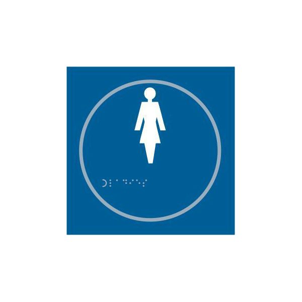 ASEC `Ladies` 150mm x 150mm Taktyle (Braille) Self Adhesive Sign