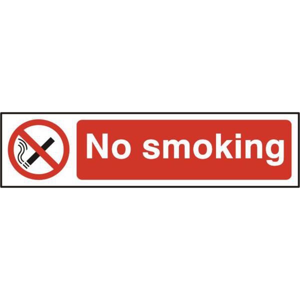 ASEC `No Smoking` 200mm x 50mm PVC Self Adhesive Sign