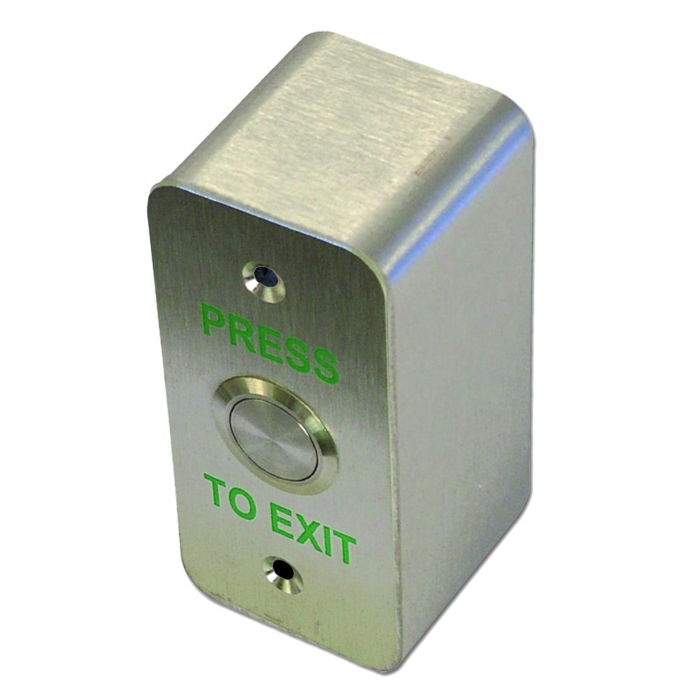 ASEC Press To Exit Narrow Style Surface Button Stainless Steel