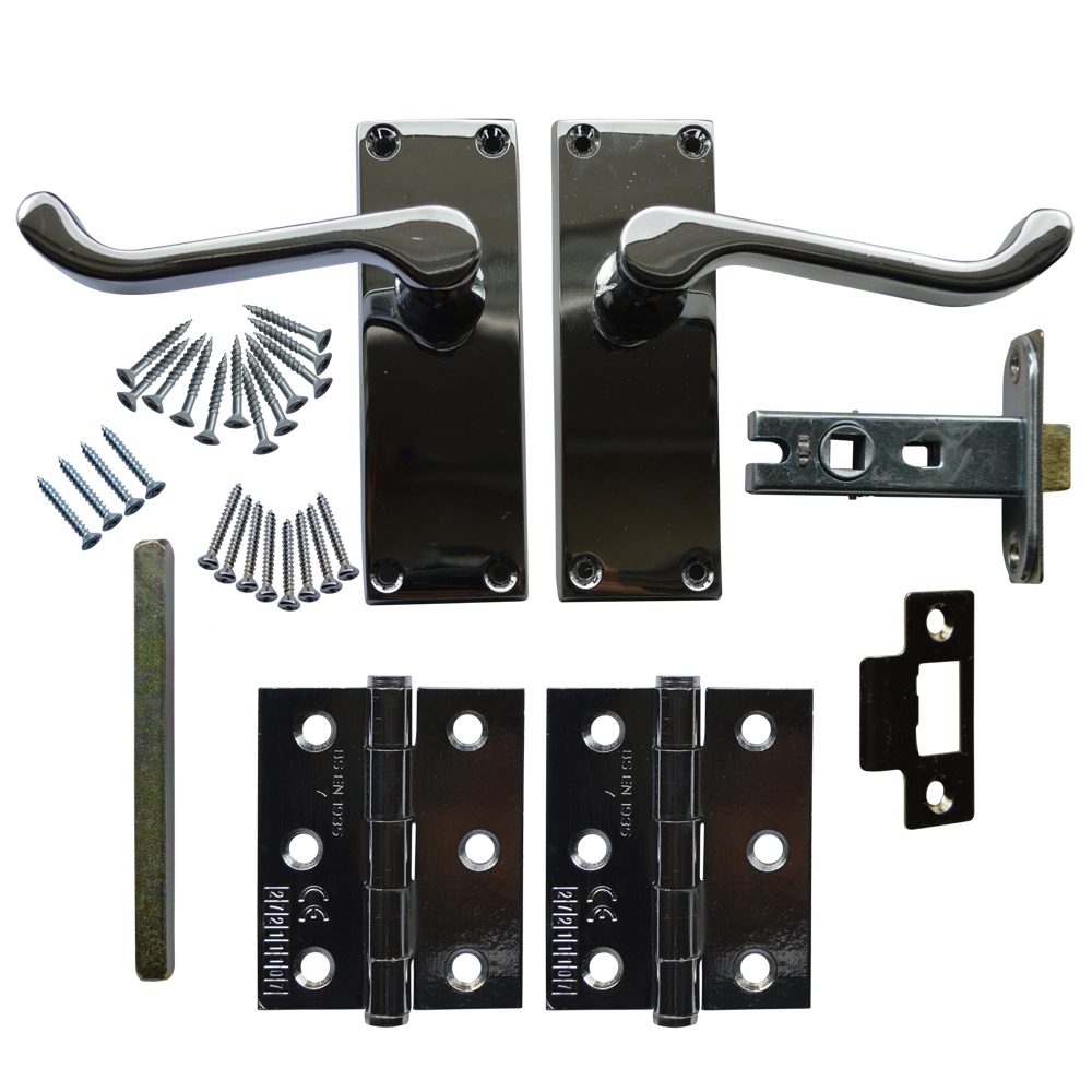 ASEC Scroll Mortice Latch Door Handle Pack Grade 7 Hinges