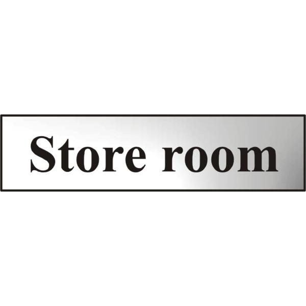 ASEC `Store Room` 200mm x 50mm Chrome Self Adhesive Sign