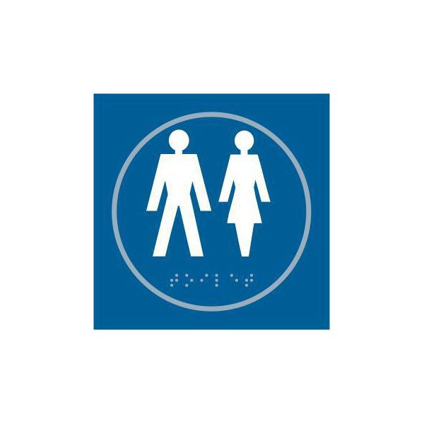 ASEC `Unisex` 150mm x 150mm Taktyle (Braille) Self Adhesive Sign