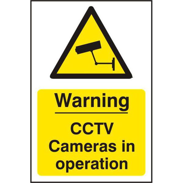 ASEC `Warning CCTV Cameras in Operation` 200mm x 300mm PVC Self Adhesive Sign