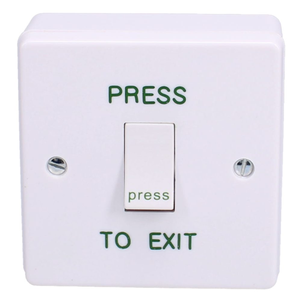 ASEC White Momentary 1 Gang Exit Switch