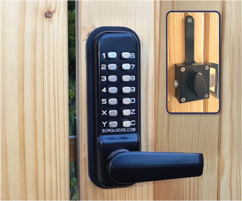 BL4409 ECP MG, free turning lever keypad, inside rim fixed slam latch