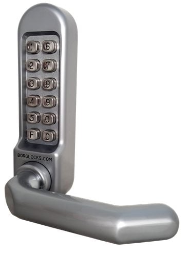 BL5002 ECP, Round bar lever handles, keypad &amp; inside unit, 28mm ali latch