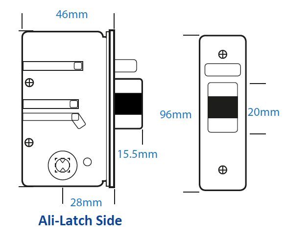 Borg 2000 series - Aluminium door latch